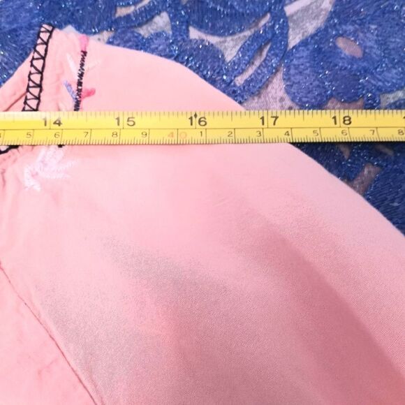 SOHO New York & Company Jeans Women's Pink Lngslv Blouse Embellished Size XL - Picture 6 of 8